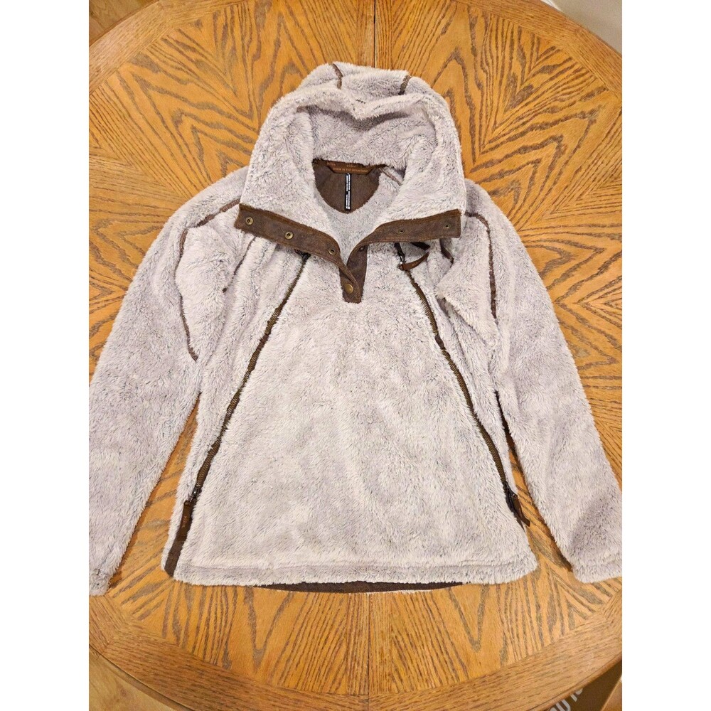KÜHL Flight Pullover Women's XS Plush Fleece Hooded Hiking Outdoor Jacket Gray